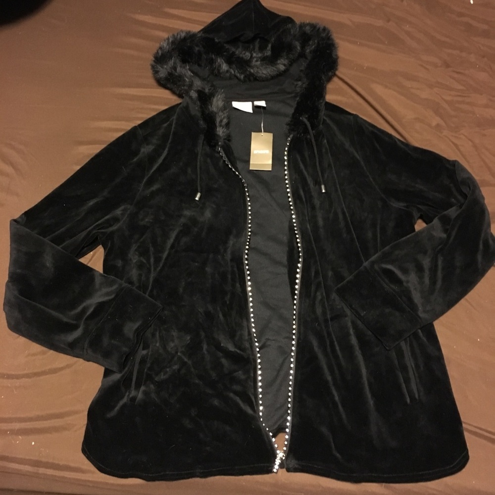 NWT Zenergy Chicos velour hoodie 2x